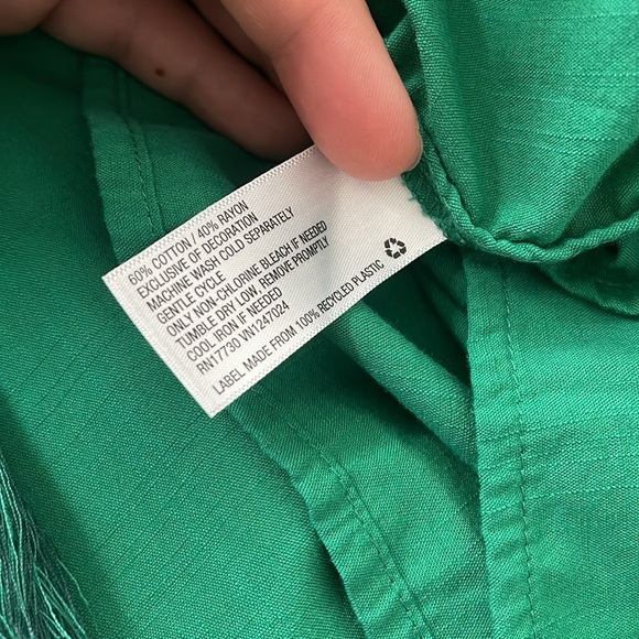 Knox Rose Pleasant Green A-Line Short Puff Sleeve Dress - Picture 9 of 9